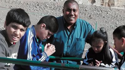 Enjoying recess with my students (L-R: Sabastian, Jose, Mini, Valentina and Juan)