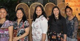 Columban Lay Missionaries, from left, Virgie Tanate, Marivic Quilab, Marifei Padao, Lenette Toledo and Lorelei Ocaya